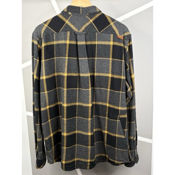 Off The Grid Destroyer Flannel Shirt Men’s XL Castlerock Grey Yellow Long Sleeve - Picture 6 of 16